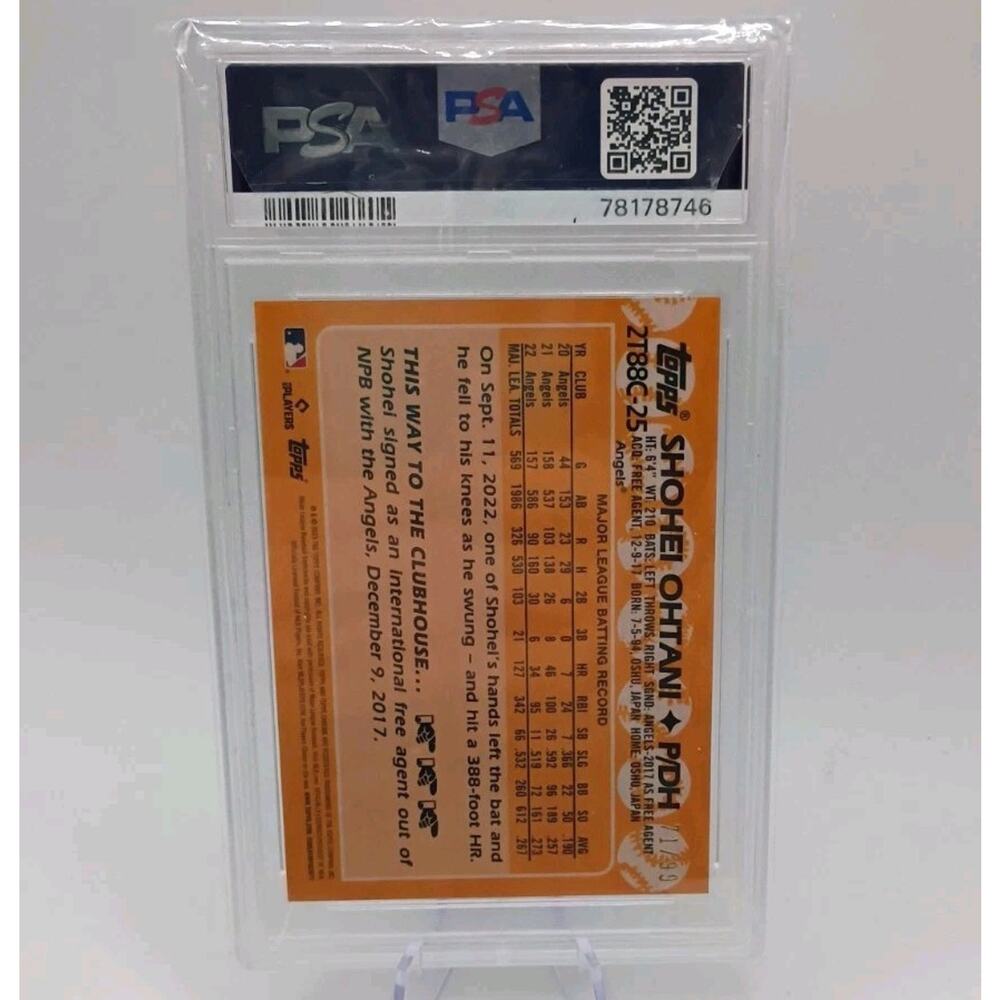 Shohei Ohtani #2T88C25 Topps Silver Pack 2023 Green REFRACTOR SP #71/99 PSA 9 - Picture 9 of 9